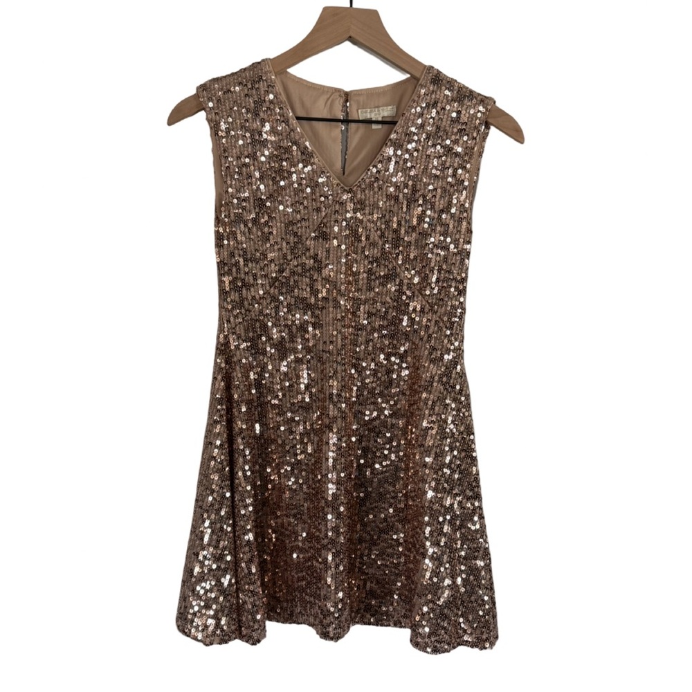 Chelsea and Violet Girls‎ Sequin Dress – Champagne Bronze